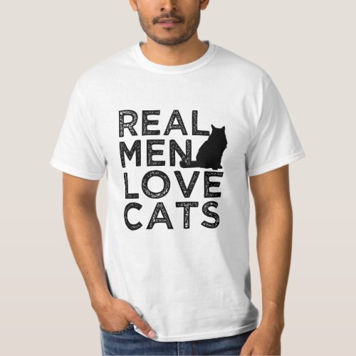Real Men Love Cats funny mens shirt