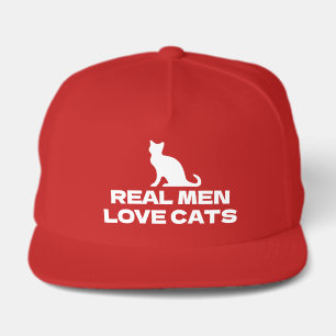 Real Men Love Cats funny red cap for cat lover