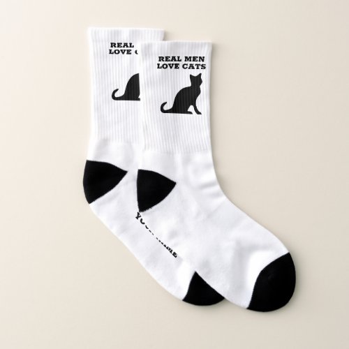 Real Men Love Cats funny socks for male cat lover