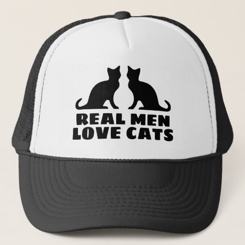 Real Men Love Cats funny trucker hat for cat lover
