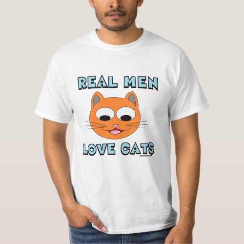 REAL MEN LOVE CATS Ginger Cat Face  T_Shirt