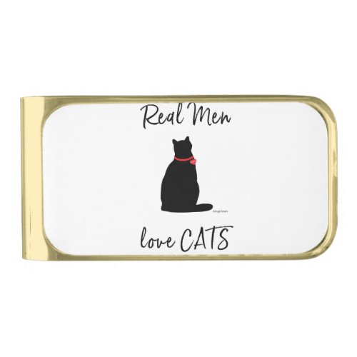 Real_Men_love_Cats Graphic Cool Gold Finish Money Clip