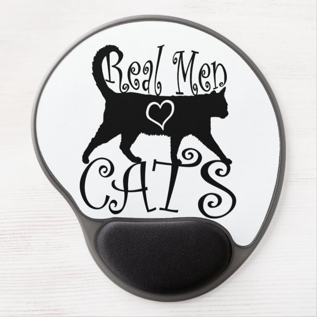 Real Men Love Cats in Stylish Design Gel Mouse Pad (Front)