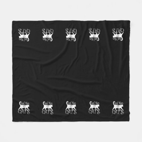 Real Men Love Cats Jazzy Style Fleece Blanket