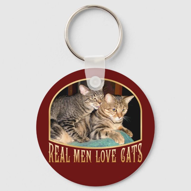 Real Men Love Cats Keychain (Front)