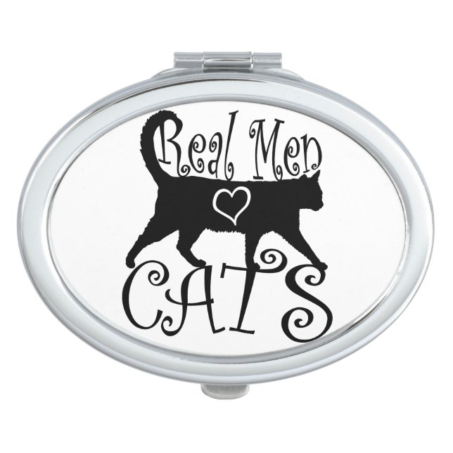 Real Men Love Cats Makeup Mirror (Front)