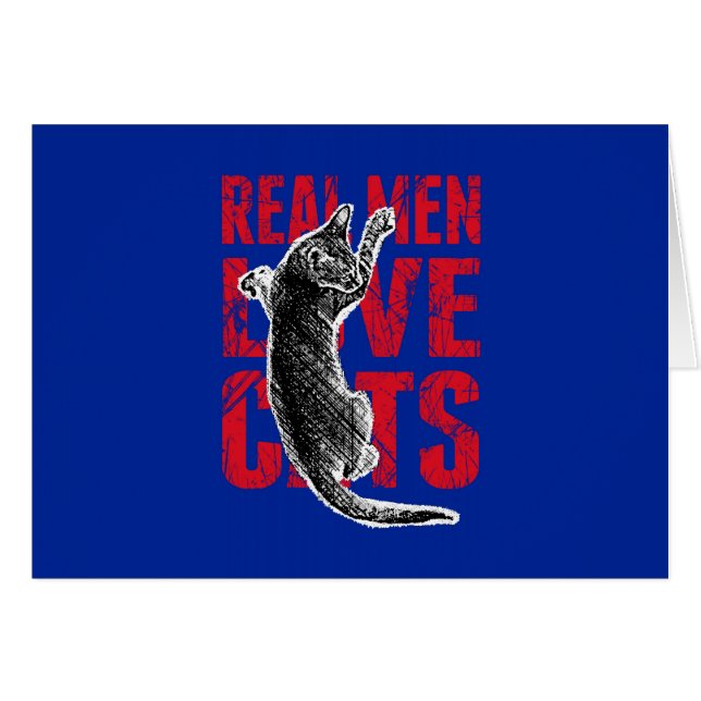 Real Men Love Cats on Blue Cards (Front Horizontal)