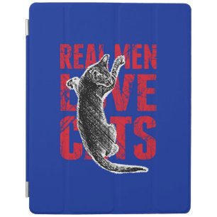 Real Men Love Cats on Blue iPad Smart Cover