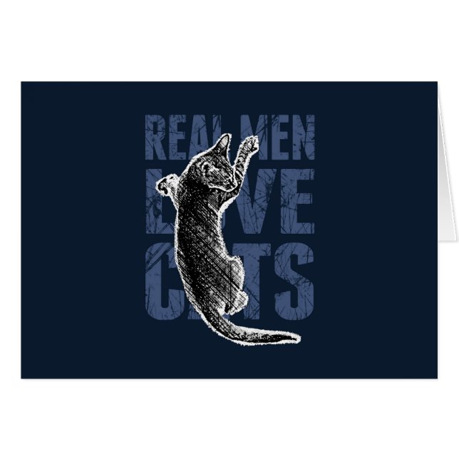 Real Men Love Cats on blue steel (Front Horizontal)