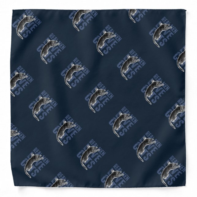 Real Men Love Cats on blue steel Bandana (Front)