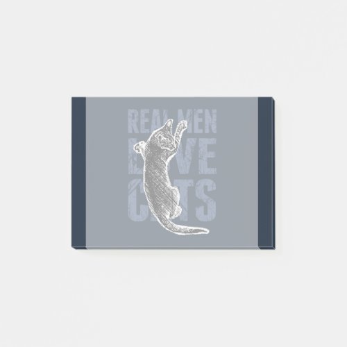 Real Men Love Cats on blue steel Post_it Notes