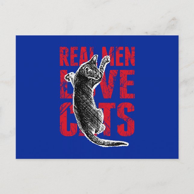 Real Men Love Cats Postcard (Front)