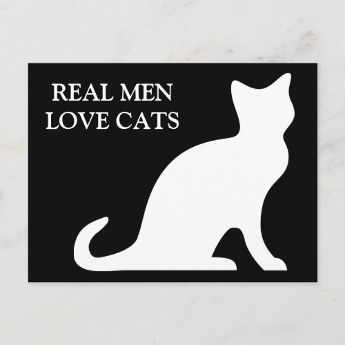 Real men love cats postcards