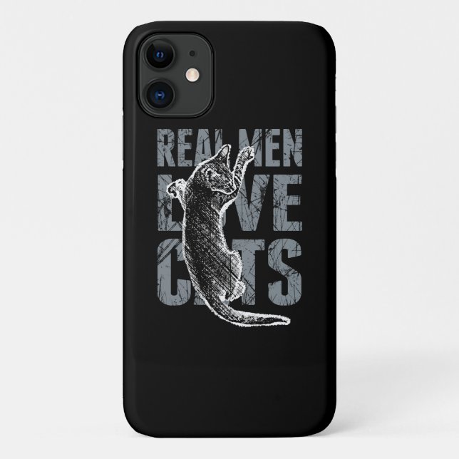 Real Men Love Cats Scratchy Style Case-Mate iPhone Case (Back)