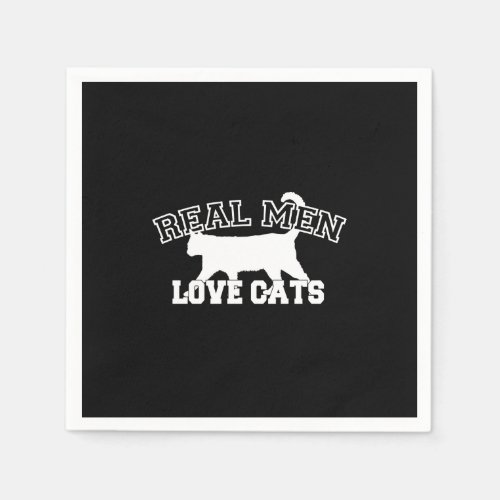 Real Men Love Cats Silhouette Paper Napkins