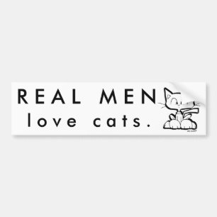 REAL MEN love cats sticker #2 by Chris Desatoff