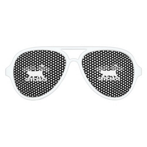 Real Men Love Cats This one is white Aviator Sunglasses