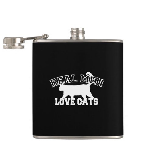 Real Men Love Cats This one is white Hip Flask