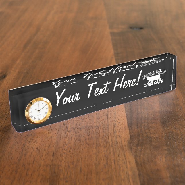 Real Men Love Cats This one is white Name Plate (Side)