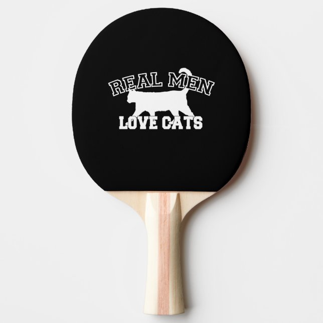 Real Men Love Cats This one is white Ping-Pong Paddle (Front)
