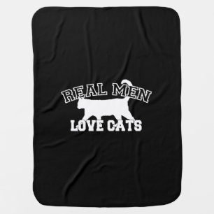 Real Men Love Cats This one is white Receiving Blanket