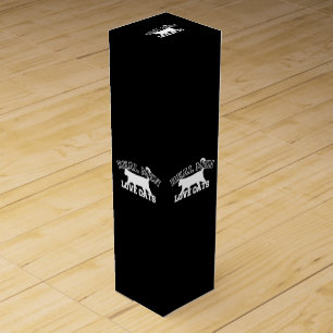 Real Men Love Cats This one is white Wine Gift Box