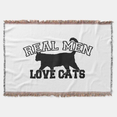 Real Men Love Cats Throw Blanket