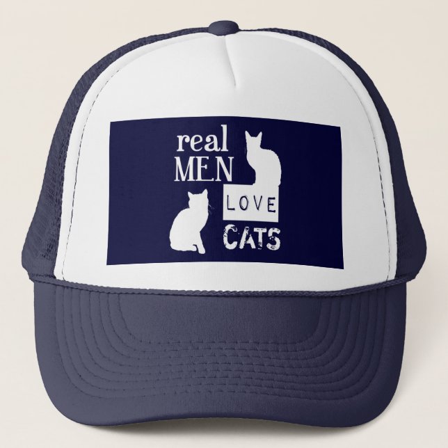 Real Men Love Cats Trucker Hat (Front)