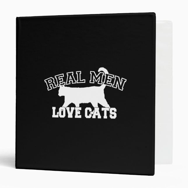 Real Men Love Cats White Silhouette Binder (Front/Inside)