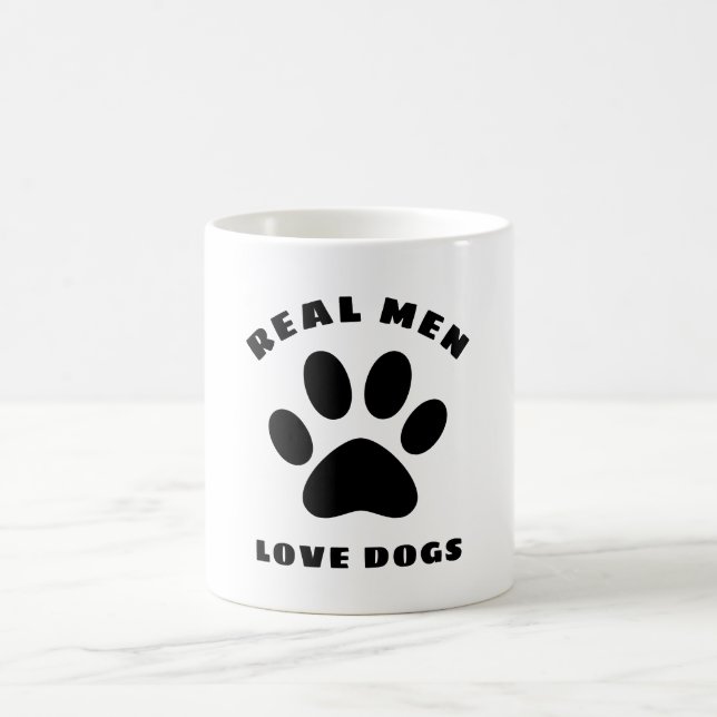 Real Men Love Dogs Custom Text Personalized Coffee Mug (Center)