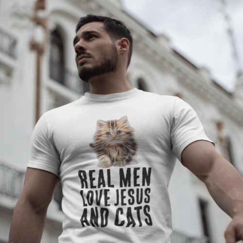 REAL MEN LOVE JESUS AND CATS CHRISTIAN T_SHIRTS