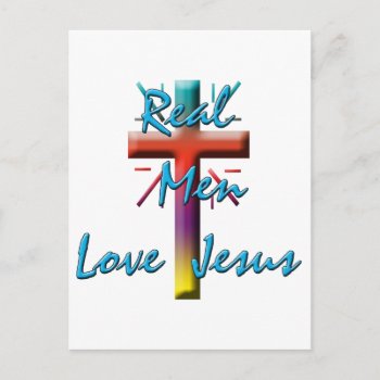 Real Men Love Jesus Postcard by cheriverymery at Zazzle