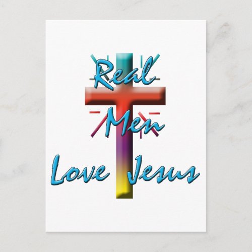 REAL MEN LOVE JESUS POSTCARD