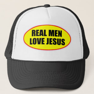 REAL MEN LOVE JESUS TRUCKER HAT