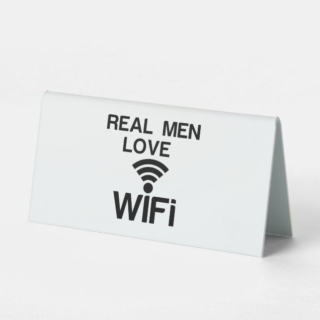 REAL MEN LOVE WIFI TABLE TENT (Front)