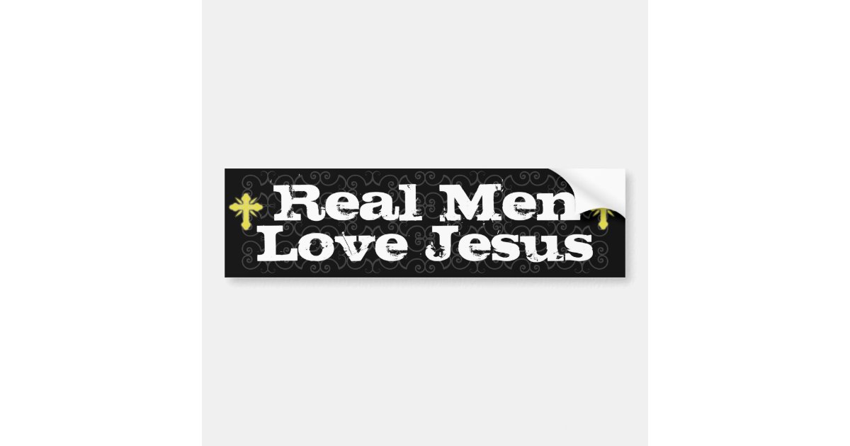 Christian Bumper Sticker/Sticker Sets Real men love Jesus Decal