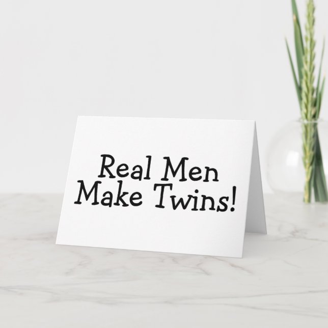 Real Men Make Twins (Blk) Holiday Card (Front)