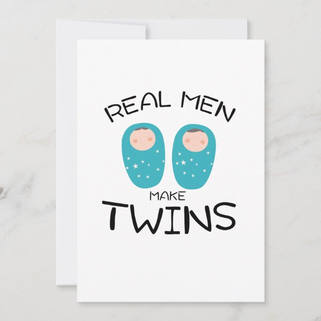 Real Men Make Twins New Dad Father's Day twins Dad Card (Front)