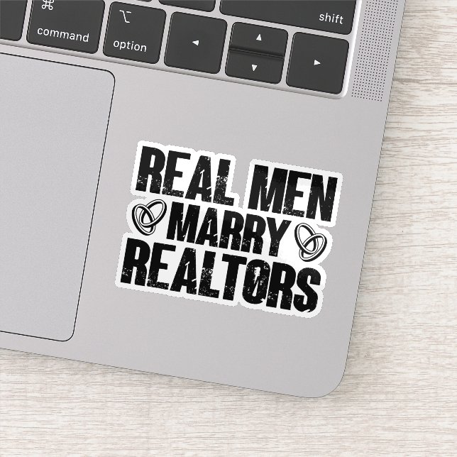 Real Men Marry Realtors Real Estate Funny Realtor Sticker (Detail)