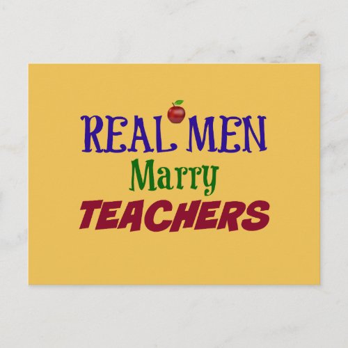 Real Men Marry Teachers Postcard