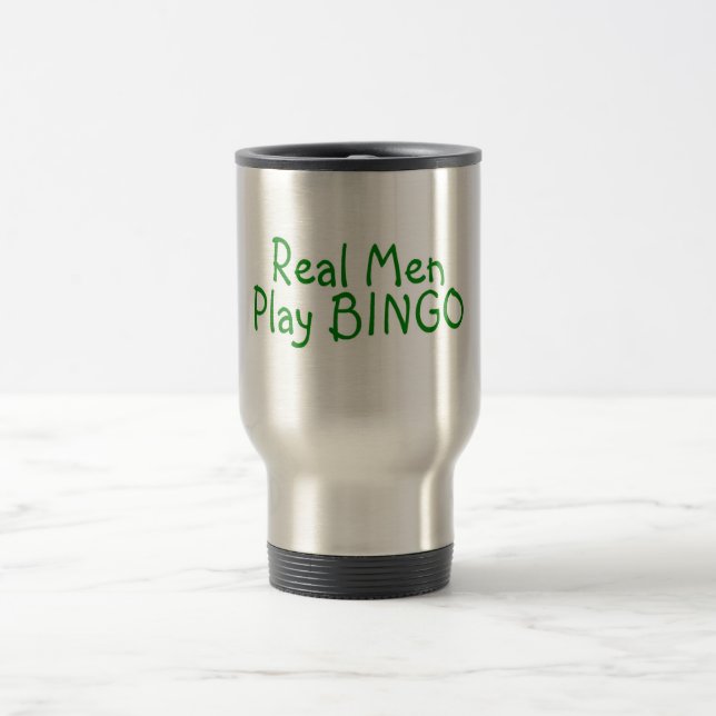 Real Men Play Bingo 2 Travel Mug (Center)