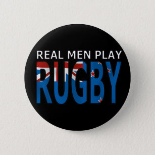 Real Men Play Rugby New Zealand Pinback Button
