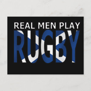 Real Men play Rugby Scotland Postcard