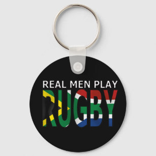 Real Men play Rugby South Africa Keychain