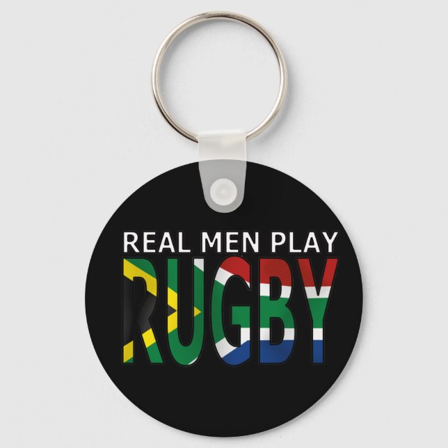 Real Men play Rugby South Africa Keychain (Front)