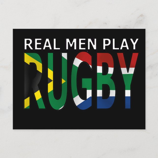 Real Men play Rugby South Africa Postcard (Front)