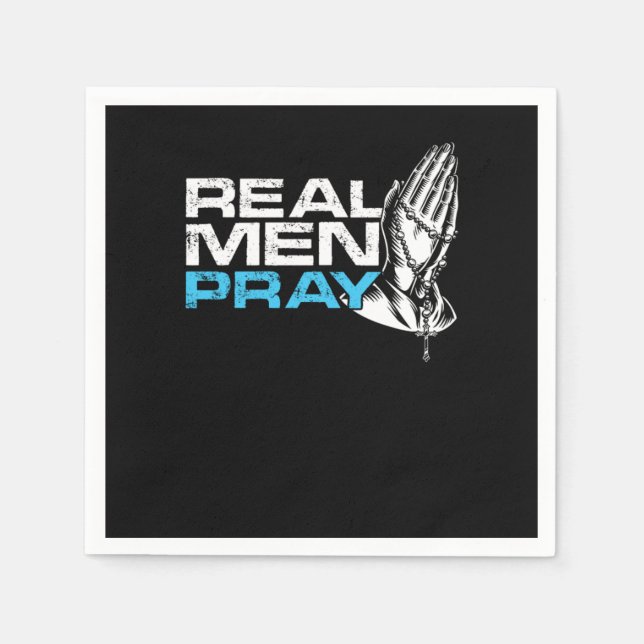 Real Men Pray Prayer Religion Faith Church God Gif Napkins (Front)