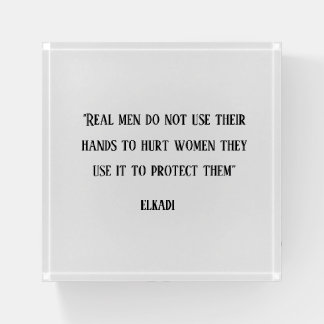 Real Men Protect Women Quote Desk Gift Paperweight