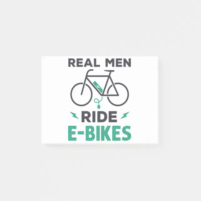 Real Men Ride E-Bikes Electric Bicycle Post-it Notes | Zazzle