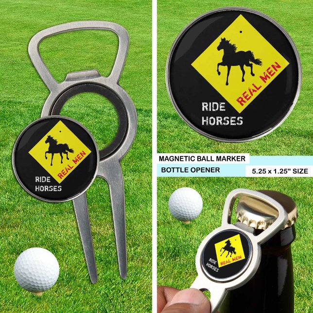 Real Men Ride Horses & Black Horse Golf / Rodeo Divot Tool (Creator Uploaded)